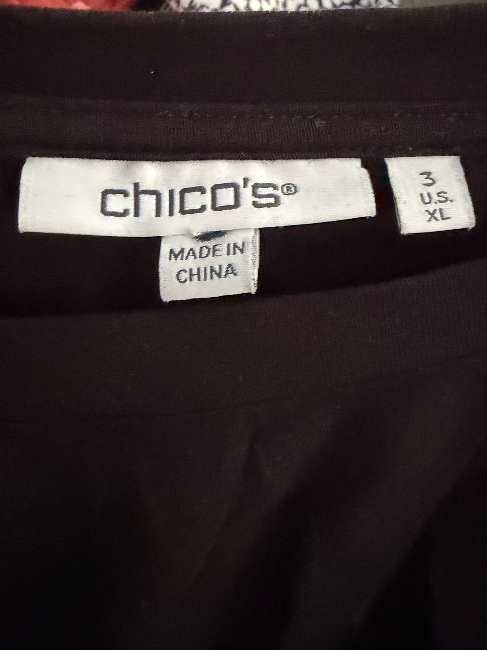 Chico’s Size 3 XL Black Embroidered Eyelet Flutter Sleeve Top - Picture 4 of 5